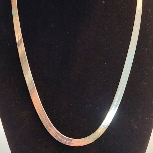 Sterling Silver Herringbone Necklace - Picture 3 of 5